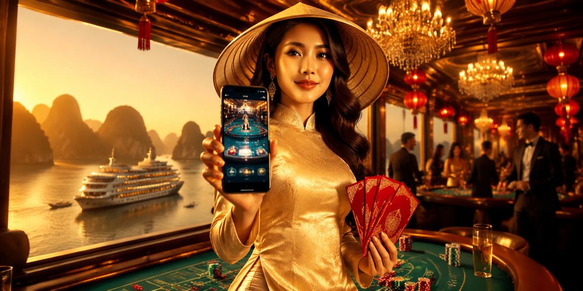 Không gian sòng bạc trực tuyến Việt Nam với giao diện đặt cược hiện đại trên màn hình lớn